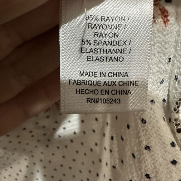 H.I.P. By Buckle Women’s blouse White Floral Polka Dot size Small Open Back - Picture 6 of 8